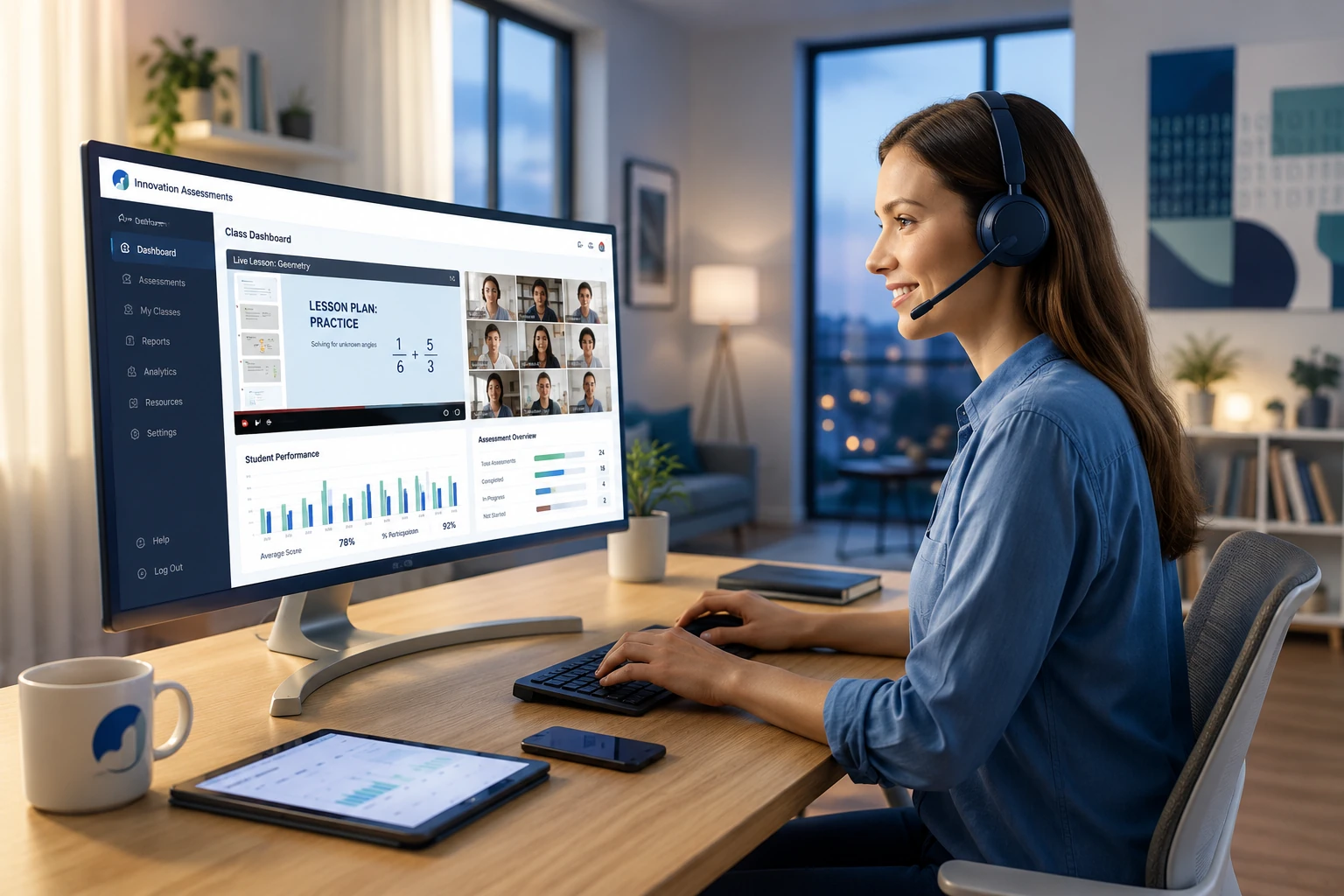 Remote teaching live session interface